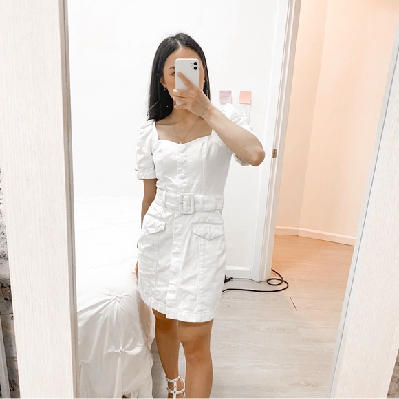 & Other Stories White / Cream Denim Mini Dress - Picture 4 of 10